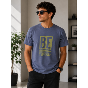 Lavanta BE YOURSELF Baskılı Basic Tişört