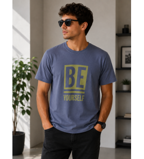 Lavanta BE YOURSELF Baskılı Basic Tişört