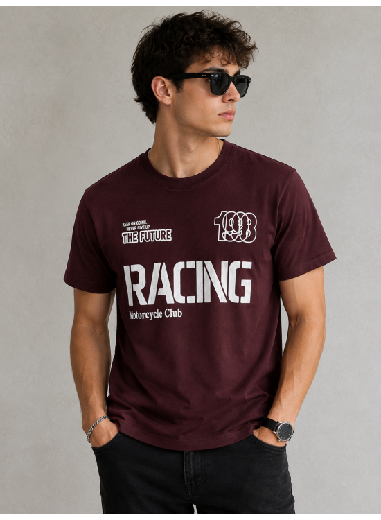 Racing Club Vintage Bordo Tişört