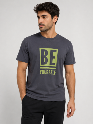 Be Yourself Yazılı Günlük Erkek Tişört