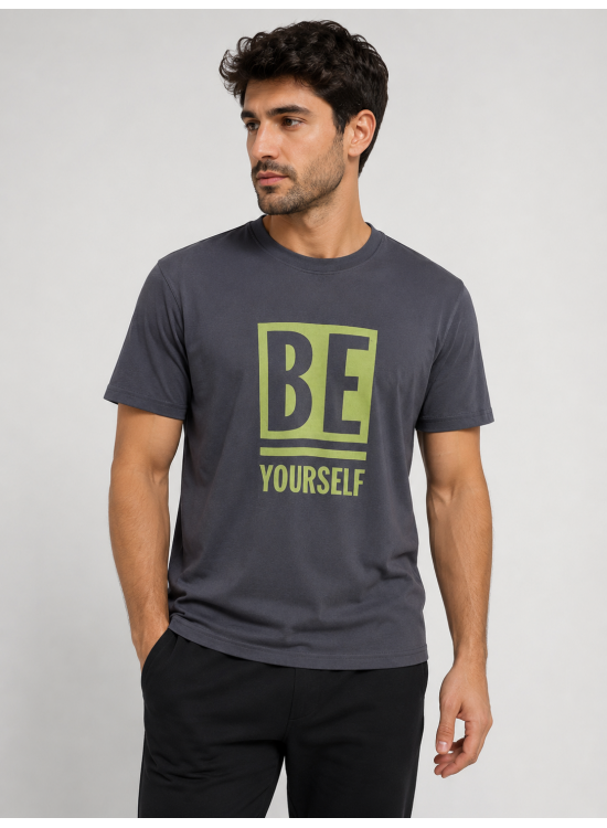 Be Yourself Yazılı Günlük Erkek Tişört