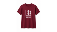 BE Yourself Baskılı Bordo Tişört