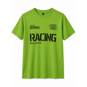 Racing Motorcycle Club Baskılı Yeşil Tişört