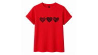 Love Hearts Kalp Desenli Kırmızı Tişört