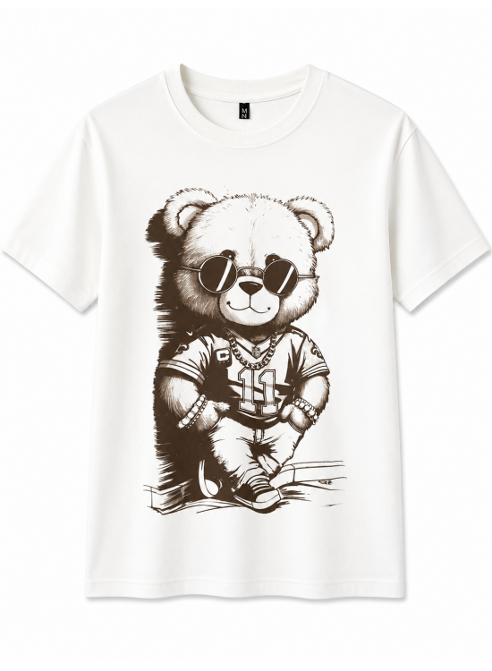 Cool Bear Ayıcık Baskılı Beyaz Tişört