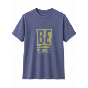 Lavanta BE YOURSELF Baskılı Basic Tişört