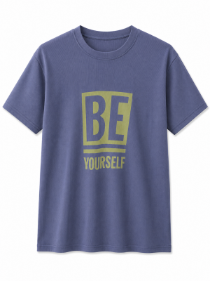 Lavanta BE YOURSELF Baskılı Basic Tişört