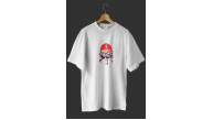 1 Mayıs Emek ve Dayanışma Günü Baskılı Oversize Bisiklet Yaka T-shirt - Beyaz