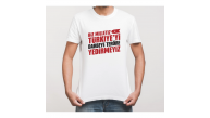 15 Temmuz Demokrasi Milli Birlik YEDİRMEYİZ Baskılı Bisiklet Yaka T-shirt - Beyaz