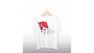 19 Mayıs Atatürk'ü Anma Gençlik ve Spor Bayramı Baskılı Oversize T-shirt - Beyaz