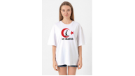 19 Mayıs Atatürk Gençlik Spor Bayramı Baskılı Bisiklet Yaka T-shirt - Beyaz