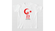 Çocuk 23 Nisan Ulusal Egemenlik ve Çocuk Bayramı Baskılı Bisiklet Yaka T-shirt - Beyaz Çocuk 23 Nisan Ulusal Egemenlik ve Çocuk Bayramı Baskılı Bisiklet Yaka T-shirt - Beyaz