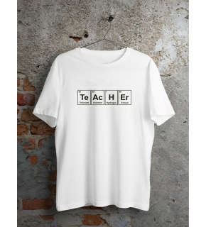 24 Kasım Kimya Öğretmeni Hediyesi Baskılı Bisiklet Yaka T-shirt - Beyaz