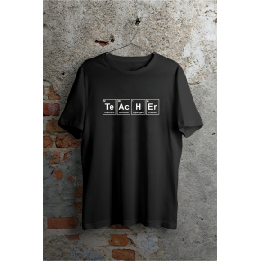 24 Kasım Kimya Öğretmeni Hediyesi Baskılı Bisiklet Yaka T-shirt - Beyaz