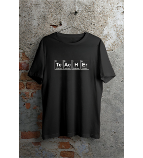 24 Kasım Kimya Öğretmeni Hediyesi Baskılı Bisiklet Yaka T-shirt - Beyaz