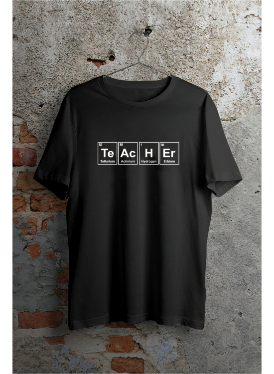 24 Kasım Kimya Öğretmeni Hediyesi Baskılı Bisiklet Yaka T-shirt - Beyaz
