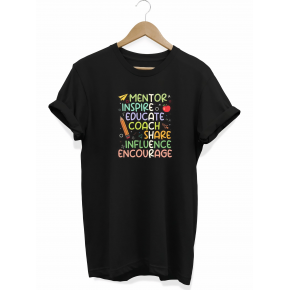 24 Kasım Öğretmenler Günü Hediye Temalı Oversize Bisiklet Yaka T-shirt - Siyah