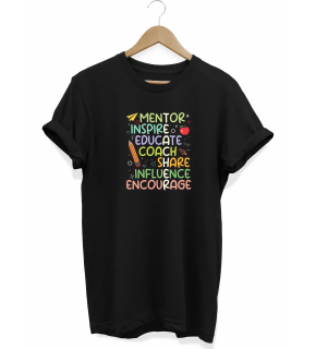 24 Kasım Öğretmenler Günü Hediye Temalı Oversize Bisiklet Yaka T-shirt - Siyah