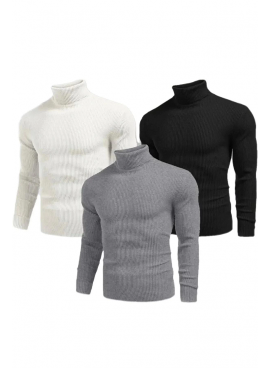 Erkek 3 Adet Kaşkorse Boğazlı Full Likralı Fitilli Slimfit Body Erkek 3 Adet Kaşkorse Boğazlı Full Likralı Fitilli Slimfit Body