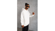Erkek 3 İplik Pamuklu Kapüşonlu Cepli Düz Oversize Hoodie Sweatshirt - Beyaz Erkek 3 İplik Pamuklu Kapüşonlu Cepli Düz Oversize Hoodie Sweatshirt - Beyaz