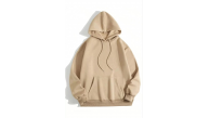 Kadın Kapüşonlu Kanguru Cepli 3 İplik Pamuklu Düz Hoodie Sweatshirt - Bej Kadın Kapüşonlu Kanguru Cepli 3 İplik Pamuklu Düz Hoodie Sweatshirt - Bej
