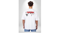 30 Ağustos Zafer Bayramı Ön Arka Baskılı Oversize Bisiklet Yaka T-shirt - Beyaz