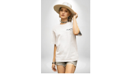 30 Ağustos Zafer Bayramı Atatürk Temalı Oversize Bisiklet Yaka T-shirt - Beyaz