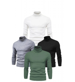 ERKEK 4 Adet Kaşkorse Boğazlı Full Likralı Fitilli Slimfir Body
