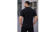 Erkek Waffle Kumaş Kısa Kollu Düğmeli Açık Yaka Regular Fit Gömlek - Siyah Erkek Waffle Kumaş Kısa Kollu Düğmeli Açık Yaka Regular Fit Gömlek - Siyah