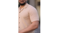 Erkek Waffle Kumaş Kısa Kollu Düğmeli Açık Yaka Regular Fit Gömlek - Bej Erkek Waffle Kumaş Kısa Kollu Düğmeli Açık Yaka Regular Fit Gömlek - Bej