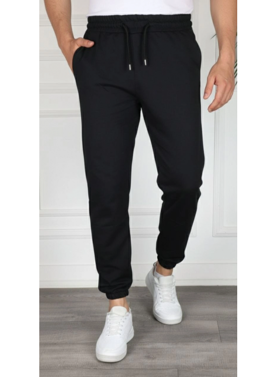 Erkek Jogger Eşofman Altı Cepli, Paça Lastikli , Spor Pantolon - Siyah Erkek Jogger Eşofman Altı Cepli, Paça Lastikli , Spor Pantolon - Siyah