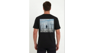 Erkek T-Shirt Penguen Baskılı Bisiklet Yaka Kısa kol yazlık Tişört - Siyah Erkek T-Shirt Penguen Baskılı Bisiklet Yaka Kısa kol yazlık Tişört - Siyah