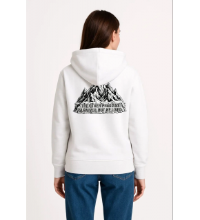 Kadın 3 İplik Pamuklu Kapüşonlu Hoodie Sweatshirt Nihilist Penguen Baskılı - Beyaz
