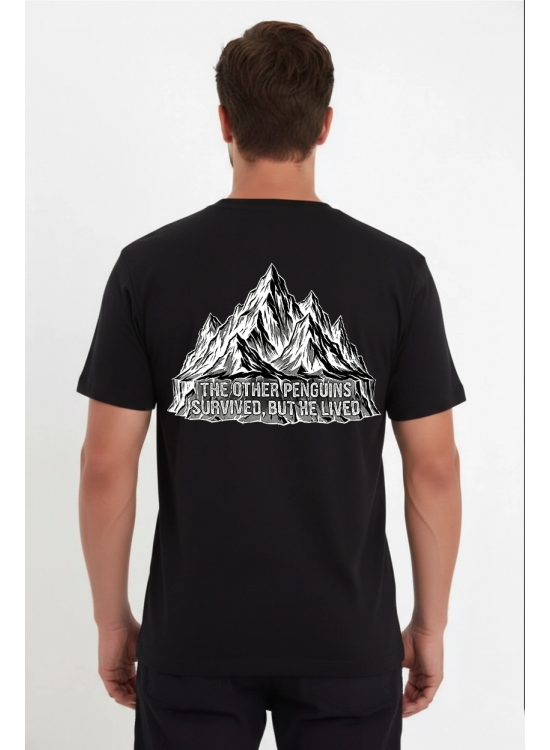 Erkek T-Shirt Nihilist Penguen Baskılı Bisiklet Yaka Kısa kol yazlık Tişört - Siyah Erkek T-Shirt Nihilist Penguen Baskılı Bisiklet Yaka Kısa kol yazlık Tişört - Siyah