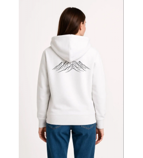 Kadın 3 İplik Pamuklu Kapüşonlu Hoodie Sweatshirt Nihilist Penguen Baskılı - Beyaz