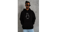 Erkek Nihilist Penguen Baskılı 3 İplik Pamuklu Kapüşonlu Sweatshirt Hoodie Siyah Erkek Nihilist Penguen Baskılı 3 İplik Pamuklu Kapüşonlu Sweatshirt Hoodie Siyah