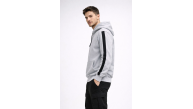 Erkek Şeritli Kapüşonlu Oversize Sweatshirt 3 iplik Pamuklu hoodie - Beyaz Erkek Şeritli Kapüşonlu Oversize Sweatshirt 3 iplik Pamuklu hoodie - Beyaz