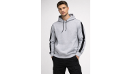 Erkek Şeritli Kapüşonlu Oversize Sweatshirt 3 iplik Pamuklu hoodie - Beyaz Erkek Şeritli Kapüşonlu Oversize Sweatshirt 3 iplik Pamuklu hoodie - Beyaz