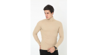 Erkek Fitilli Kaşkorse Kumaş Boğazlı Full Likralı Slimfit Body - Bej