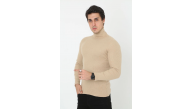 Erkek Fitilli Kaşkorse Kumaş Boğazlı Full Likralı Slimfit Body - Bej