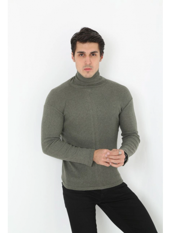 Erkek Fitilli Kaşkorse Kumaş Boğazlı Full Likralı Slimfit Body - Haki Erkek Fitilli Kaşkorse Kumaş Boğazlı Full Likralı Slimfit Body - Haki