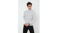 Erkek Fitilli Kaşkorse Kumaş Boğazlı Full Likralı Slimfit Body - Gri
