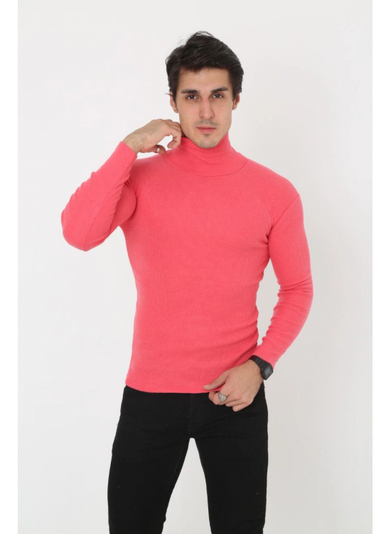 Erkek Fitilli Kaşkorse Kumaş Boğazlı Full Likralı Slimfit Body - Pembe Erkek Fitilli Kaşkorse Kumaş Boğazlı Full Likralı Slimfit Body - Pembe