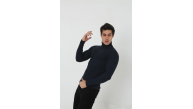 Erkek Fitilli Kaşkorse Kumaş Boğazlı Full Likralı Slimfit Body - Siyah