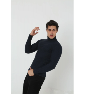 Erkek Fitilli Kaşkorse Kumaş Boğazlı Full Likralı Slimfit Body - Siyah