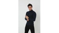 Erkek Fitilli Kaşkorse Kumaş Boğazlı Full Likralı Slimfit Body - Siyah