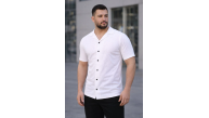 Erkek Waffle Kumaş Açık Yakalı Düğmeli Regular Fit Gömlek 2’li Set Siyah-Beyaz Erkek Waffle Kumaş Açık Yakalı Düğmeli Regular Fit Gömlek 2’li Set Siyah-Beyaz