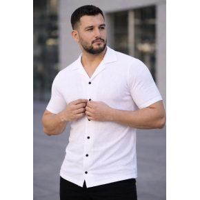 Erkek Waffle Kumaş Yazlık Yakalı Kısa Kol Düğmeli Gömlek 3’lü Set Siyah-Beyaz-Gri