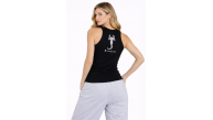 Kadın Fitilli Atlet Sıfır Yaka Slim Fit Arka Baskılı Spor Atlet - Siyah Kadın Fitilli Atlet Sıfır Yaka Slim Fit Arka Baskılı Spor Atlet - Siyah