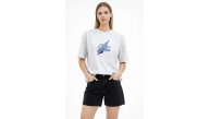 Kadın Asit Yıkamalı Oversize Tişört Bisiklet Yaka Kısa Kol T-shirt - Beyaz Kadın Asit Yıkamalı Oversize Tişört Bisiklet Yaka Kısa Kol T-shirt - Beyaz